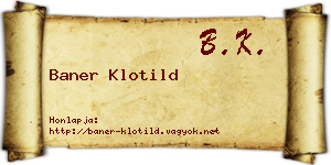 Baner Klotild névjegykártya